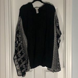 Black & white poncho from Garage